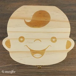 Milchzahndose für Jungen, Naturholz-Zahnbox Art.-Nr. 12200