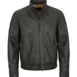 Milestone - Herren Echtleder Lederjacke Lammnappa schwarz
