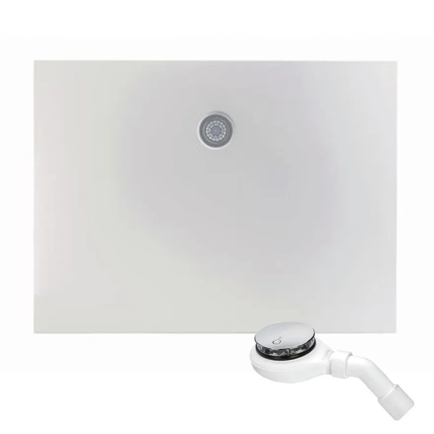 Mineralguss Duschwanne StoneFlat E 140 x 90 weiß Viega Tempoplex Dusche viereck