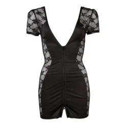 Mini-Kleid mit Front-Zip S M L XL transparent dessous Club Partykleid