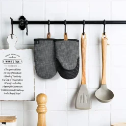 Mini Ofenhandschuhe Baumwolle Silikon Hitzebeständig - 2er Set Grau