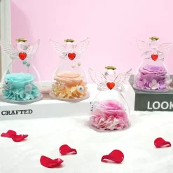 Miofula Ewige Rose Engel Figur Geschenk für Frauen, Mama, Freundin - Hellblau