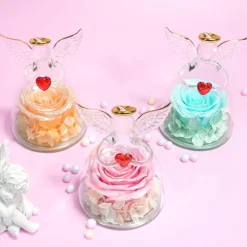 Miofula Ewige Rose Engel Figur Geschenk für Mama, Infinity Rose Schutzengel
