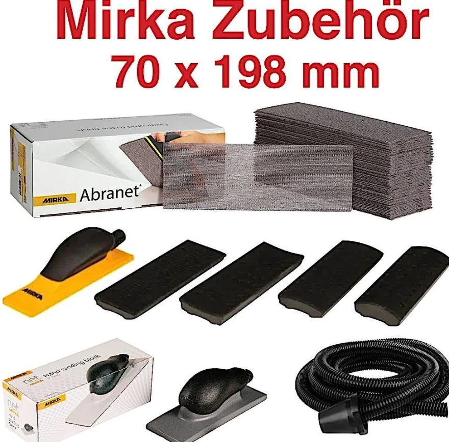 Mirka Zubehör 70x198mm - Abranet ACE Schleifschuh Schutzauflage Handblock Schlauch