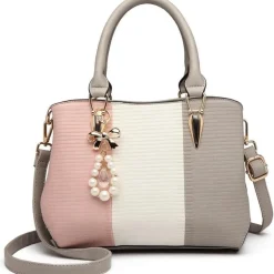 Miss Lulu Henkeltasche Multicolor Damen Citytasche Grau