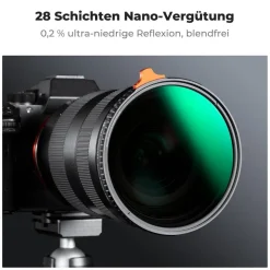82mm Black-Mist 1/4 ND2-ND32 2in1 Filter Variable ND Filter & Promist Filter
