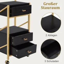 M MCombo Friseurwagen mit 3 Schubladen, Rollwagen Servierwagen 0048
