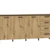 Moderne Sideboard Kommode 184 cm Kirikus Eiche/ Schwarz