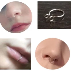 MODRSA 8 Stück Fake Nasenpiercing 20G Nasenring Nippel Ring Piercing Hoop Set