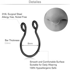 MODRSA 8 Stück Fake Nasenpiercing 20G Nasenring Nippel Ring Piercing Hoop Set