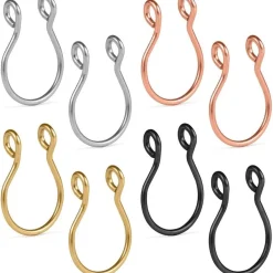 MODRSA 8 Stück Fake Nasenpiercing 20G Nasenring Nippel Ring Piercing Hoop Set