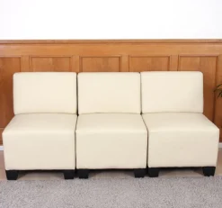 Modular 3-Sitzer Sofa Couch Lyon, Kunstleder
