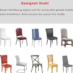MOLVCE Stuhlhussen 6er Set, bi-Elastic Stretch Hussen für Esszimmerstühle, Beige