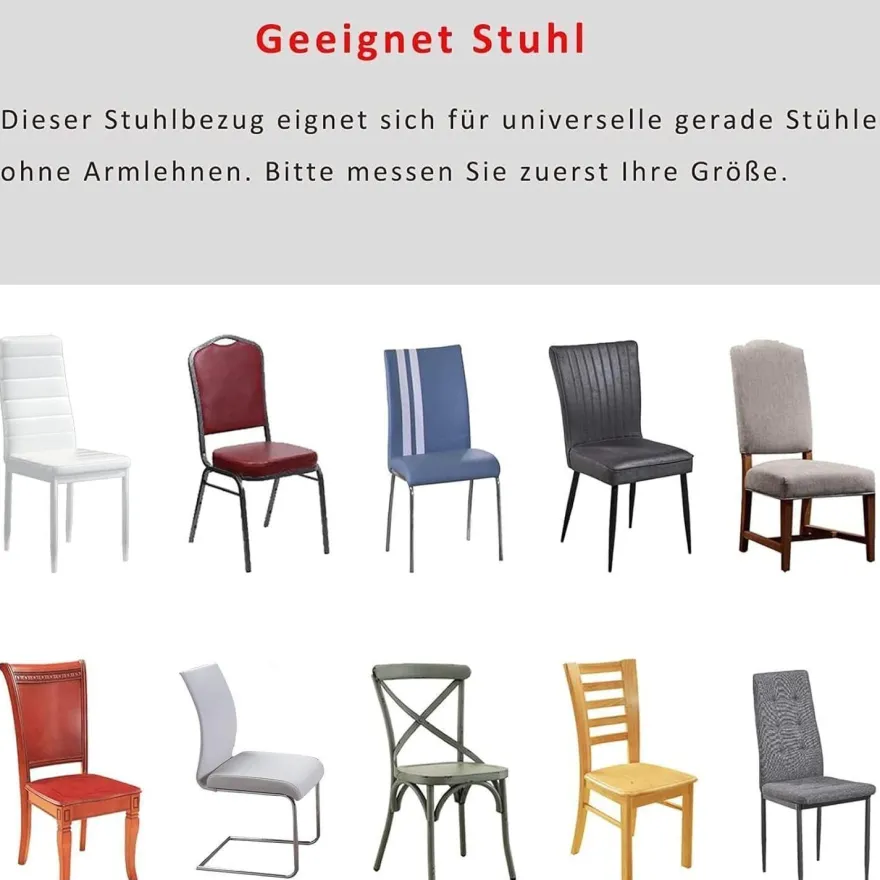 MOLVCE Stuhlhussen 6er Set, bi-Elastic Stretch Hussen für Esszimmerstühle, Beige
