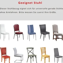 MOLVCE Stuhlhussen 6er Set, Universal bi-Elastic Stretch Hussen für