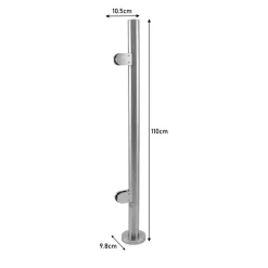 MonsterShop Geländerpfosten Balustrade Endpfosten 110cm H x 10,5cm B x 9,8cm D
