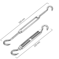 Montageset Montagekit für Sonnensegel 9 Elemente Hacken Spanner Deckauge NEU