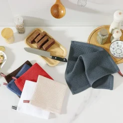 Moosfor Geschirrtücher 12er Set, 100% Baumwolle, 32 x 72 cm, Saugfähig, Beige