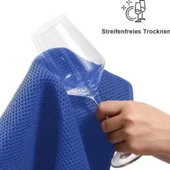 Moosfor Geschirrtücher 6er Set, 100% Baumwolle, 30 x 30 cm, Blau - Saugfähig