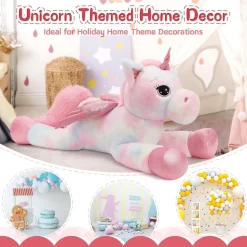 MorisMos Einhorn Kuscheltier XXL 110cm mit Flügel, riesiges Plüschtier als