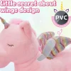 MorisMos XXL Einhorn Kuscheltier 110cm, flauschiges Plüschtier mit Flügeln