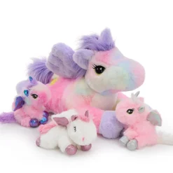 MorisMos XXL Einhorn Kuscheltier 50cm mit 3 Babys im Bauch, leuchtet im