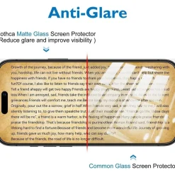 Mothca Matte Panzerglas für iPhone 17 / 16 Pro (6.3 Zoll) - 2 Stück, 9H