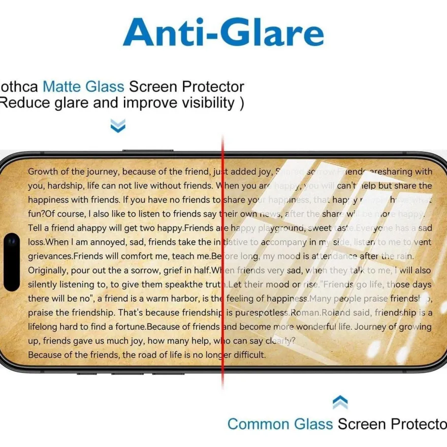 Mothca Matte Panzerglas für iPhone 17 / 16 Pro (6.3 Zoll) - 2 Stück, 9H