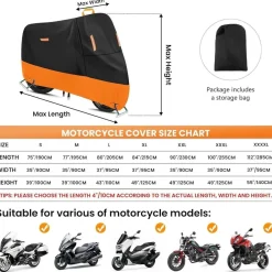 Motorrad Abdeckplane 300D Oxford 2XL Wasserdicht Reflektierend Winddicht