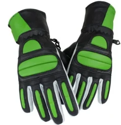 Motorrad BIKER Echt Lamm Leder Handschuhe Custom GLOVES Retro Grün