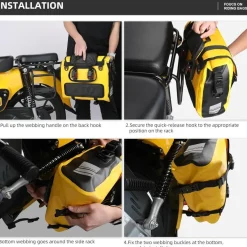 Motorrad Gepäckträgertasche Satteltasche 15L Wasserdicht Schwarz