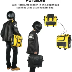 Motorrad Gepäckträgertasche Satteltasche 15L Wasserdicht Schwarz