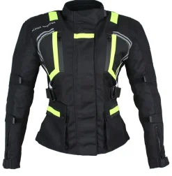 Motorradjacke Damen Textil Jacke Biker wasserdicht Jacke mit Protektoren Neon