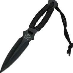 MP9 Wurfmesser Ganzstahlmesser mit Kordelumwicklung und Nylonetui (18 + )