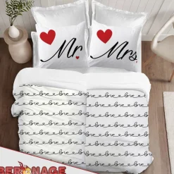 Mr. & Mrs. Partnerbettwäsche 2 Bettwäsche-Sets 135 x 200 cm