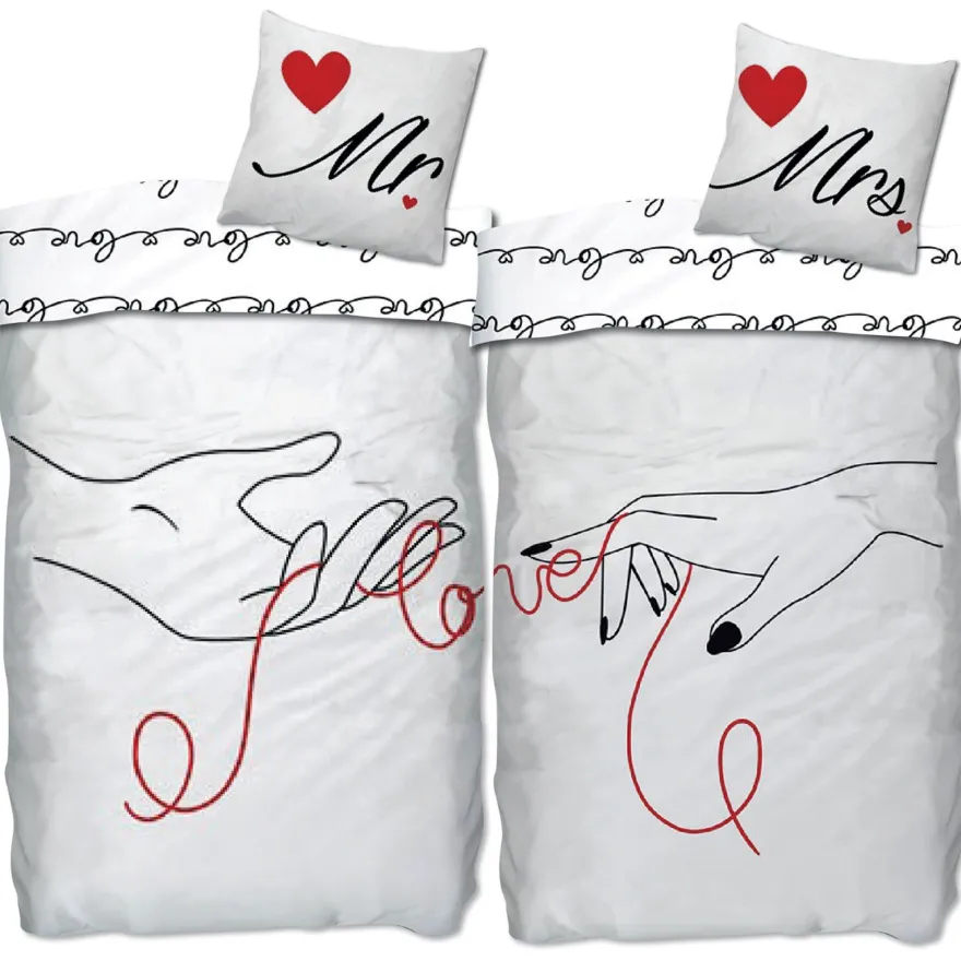 Mr. & Mrs. Partnerbettwäsche 2 Bettwäsche-Sets 135 x 200 cm