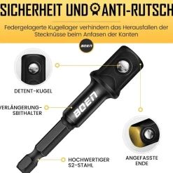 Mr. wintek 4-teiliges Schlagschrauberadapter & Magnetischer Bithalter Set