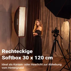 Multiblitz Softbox SF-30x120 Bowens Diffusor Grid Foto Soft Box Studiolicht