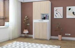 Multimo Capsule Klappbett / Wandbett / Schrankbett mit Klapptisch