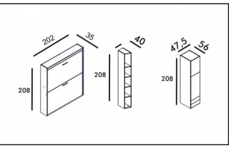 Multimo SMART klappbares Etagenbett-Set 5-tlg. / Geschwisterzimmer