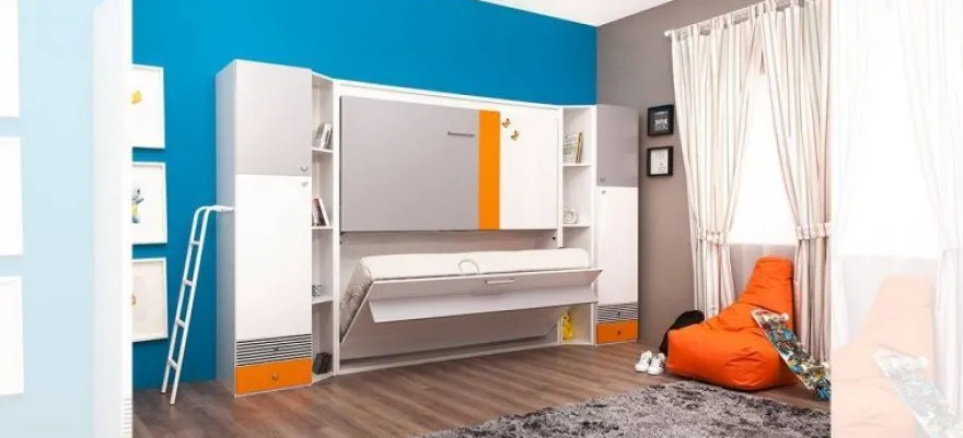 Multimo SMART klappbares Etagenbett-Set 5-tlg. / Geschwisterzimmer