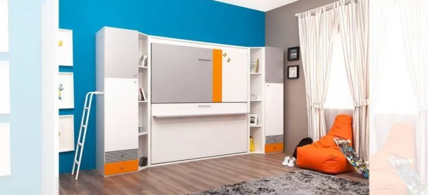 Multimo SMART klappbares Etagenbett-Set 5-tlg. / Geschwisterzimmer