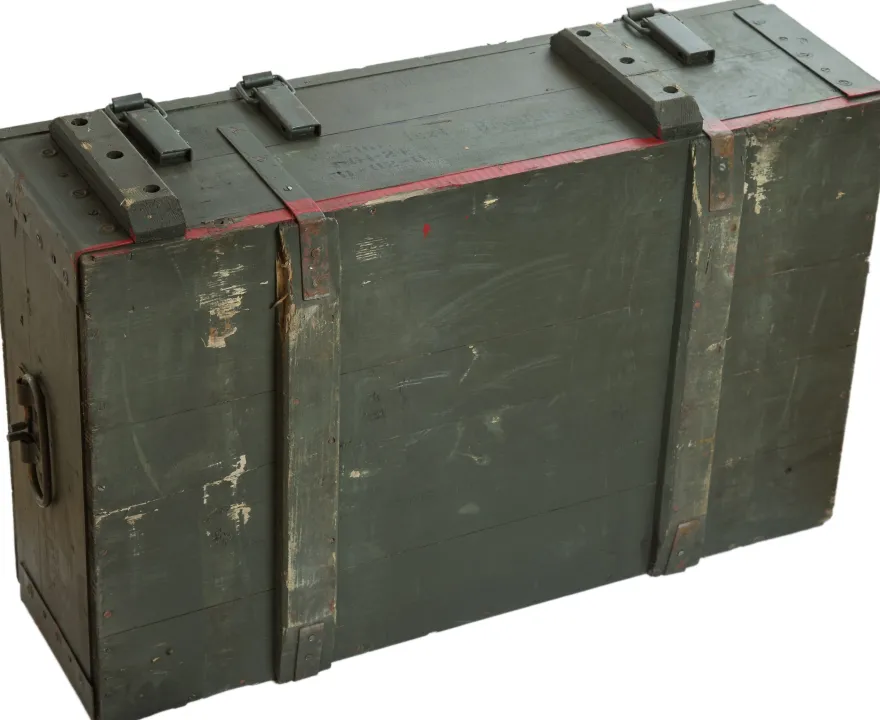 Munitionskiste AD-81 Armeekiste Militärkiste Schatztruhe Holztruhe 20-40 Jahre
