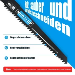 Muozlop 5er Set Säbelsägeblätter 150mm, 6 TPI - Ideal für Holz und