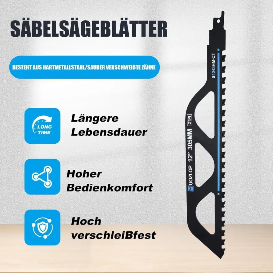 Muozlop 305mm Hartmetall Sägeblätter für Stein, Porenbeton, Metall, Ziegel (5