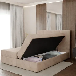 Muralo Kontinentalbett mit zwei Bettkasten Doppelbett Polsterbett für Schlafzimmer