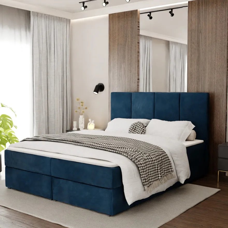 Muralo Kontinentalbett mit zwei Bettkasten Doppelbett Polsterbett für Schlafzimmer