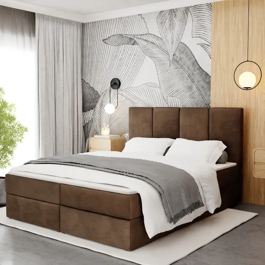 Muralo Kontinentalbett mit zwei Bettkasten Doppelbett Polsterbett für Schlafzimmer