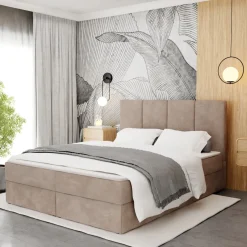 Muralo Kontinentalbett mit zwei Bettkasten Doppelbett Polsterbett für Schlafzimmer