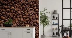 Muralo Selbstklebende Fototapeten XXL Röstfrische Kaffeebohnen 3D 3129